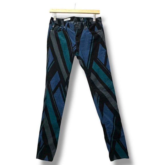 AG Adriano Goldschmied Legging Super Skinny Corduroy Pants Blue 24R Maximalist - Picture 1 of 16